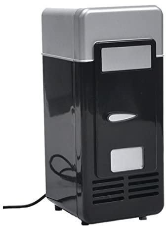 Kalastussaari Mini USB Fridge, Portable Refrigerator, 5V Cooling & Heating, Drinks & Beverages, Office, Car, Home, Black, 482g, 19.4 x 9 x 9cm