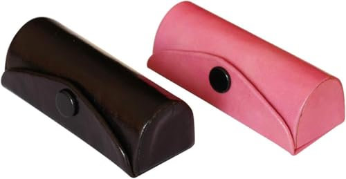 SWACRAFT Set of 2 Leather Lipstick Case Holder Bag Organizer Purse Durable Soft Leather | Cosmetic Storage Kit with Mirror Pink & Black Lipstick Holder for Women