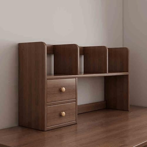 Schreibtischaufsatz nur, Schreibtisch-Regale und Büroregale, Schreibtisch-Bücherregal aus Holz, Aufbewahrungsregal, Arbeitsplatten-Organizer über dem Computer-Schreibtisch-Bücherregal für Zuhause(Brow