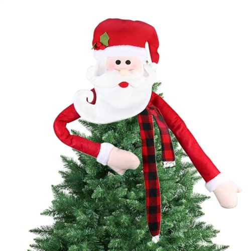 Julgransspets, jultomte, trädspets – rolig med lång jultomte | Rolig julgransdekoration med jultomte, rolig julgransdekoration