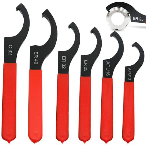 GOMETY Set di 6 chiavi a croce per giunti, chiavi a C con filettatura a forma di C con impugnatura antiscivolo, chiave a cricchetto, chiave a brugola, set di chiavi regolabili, strumento di