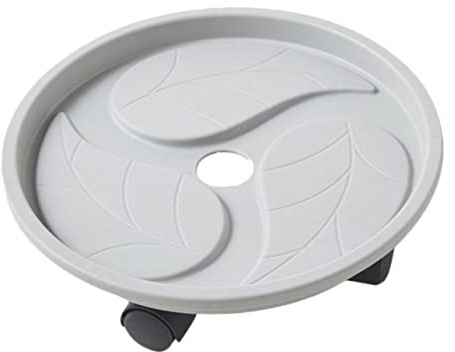 SUPVOX Soporte para Macetas Ruedas, Estante Móvil Redondo para Plantas, Bandeja Gruesa De Plástico Gris, Diámetro 20 Cm, para Jardín y Hogar, Base Resistente Capacidad para Macetas Pesadas