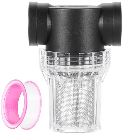 QUARKZMAN Filtre pour Nettoyeur Haute Pression 1 NPT Filetage Femelle, Raccord Inline avec Tamis en Maille, Écran avec Ruban D'étanchéité pour Entrée d'eau De Jardinage (Taille:20 Mesh)