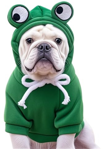 Pet Clothing Dog Transformation Frog Hoodie Autumn and Winter Warm Small Large Dog Method Dou Cat Bullfighting Clothes (Frog,2XL)