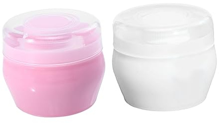 Holibanna Puderquaste Mit Behälter Für Babys – 2 Stück Talkumpuderquaste Mit Griff Weich Klein Faltbar Babypflege Nach Bad Hautfreundlich Reisetauglich Weiß Rosa