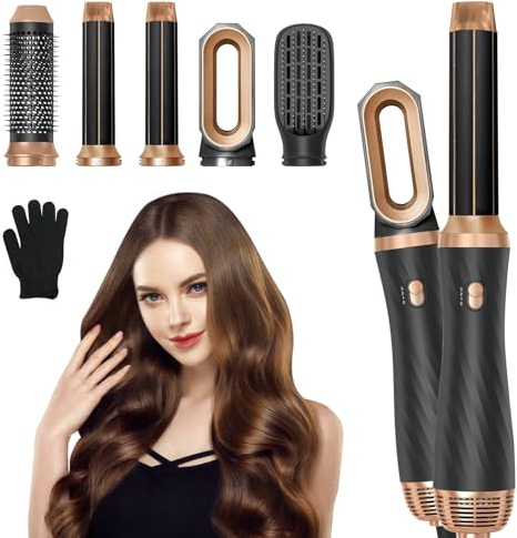 Anluomania Spazzola Asciugacapelli Multifunzione, Spazzola ad Aria Calda 1000W, Ferro Arricciacapelli, Spazzola Lisciante Air Styler 3 Temperature, Airstyler per Lisciante, Arricciare, Asciugare