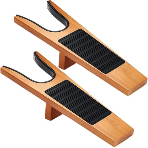 SiliFine 2 Pack Boot Jack Wood Boot Remover for Cowboy Waders Work Boot Jack for Men Women Easily Without Bending over, Brown, 11.5 x 34.5 cm/ 4.53 x 13.58 inches