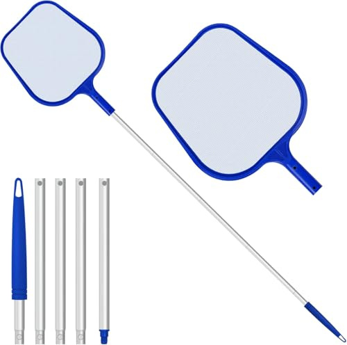 Generisch Pool Zubehör, Kescher Pool, 120 cm Lang-Teichkescher Mit Teleskopstange,Feinmaschig - Für Teich, Kescher Algenkescher Nylon-Netz