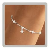 MOGASA Kleeblatt Armband Silber 925 Damen 14K Vergoldet Armbänder Damen | Armband Damen Mit Cubic Zirkonia Verstellbare Armband Silber für Frauen Mädchen Armband Gold Schmuck Geschenke