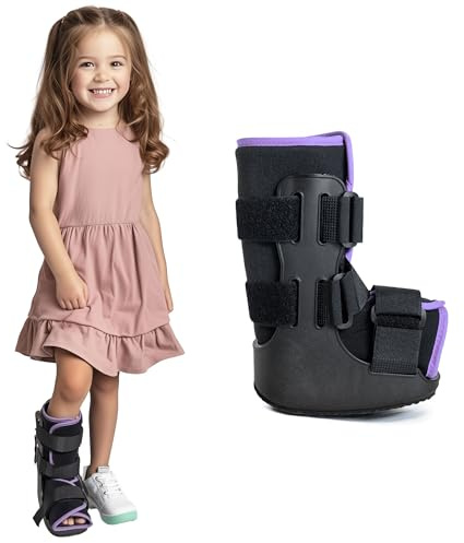 Brace Direct Pediatric Walking Boot – Kids Fracture Boot for Foot Injuries, Ankle Sprains & Post-Op Recovery, Pink (Large, US Kids 11.5K–1.5)
