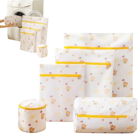 5 Pezzi Sacchetti Lavatrice Biancheria Delicata Retina，Reggiseno Bucato Borse con Zip Sacca，Rete Salvabucato，Laundry Bag，Borsa per il Bucato Della Lavatrice，per Maglioni, Camicie, Intima, Cappotti