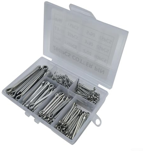 Zilimontt Splint-Sortiment aus Edelstahl M1-M5 für Automobil-Gartenmaschinen, Haarnadel-Spaltstifte, Befestigungen, Hardware-Befestigungen, 260 Stück