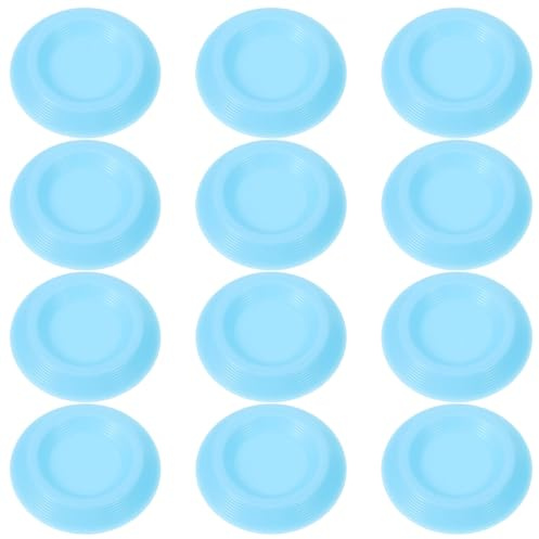 PENIKOKO Comedero Redondo de Plástico para Cucarachas Dubia, 12 Unidades, Cuenco para Insectos de Terrario, Plato de Alimentación para Reptiles y Animales Pequeños, Color Azul,