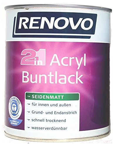 Renovo 2 in 1 Acryl Buntlack, 0,75 Liter 6002 Laubgrün seidenmatt