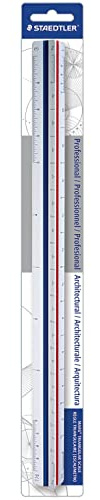 STAEDTLER Architectural Triangular Scale, 12in Scale Ruler with 6 Different Scales, Color-Coded Grooves, Die-Engraved Graduations