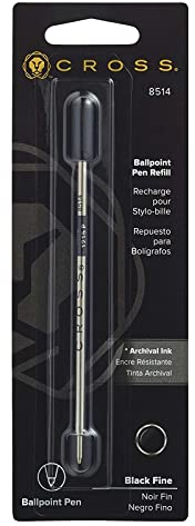 Cross Ball Pen Refill Standard Fine Black Ref 8514 Ende Schwarz 1pièce (S) Nachfüllpack für Stifte – Refill für Stifte (schwarz, Ende, chrom, Kugelschreiber, 1 Stück (S))