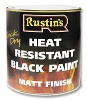 Rustin's Hrmb250 Paint, Heat Resistant, Black, 250ml