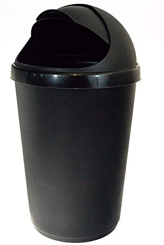Whitefurze Black 50 Litres Bullet Bin And Lid Black 50 Litres by Whitefurze