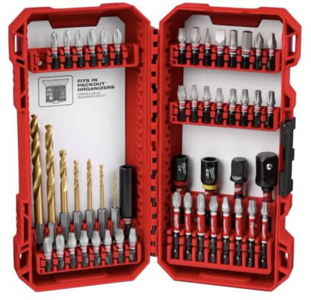 Milwaukee 48-32-4024 50-Piece Shockwave Impact Duty Drill and Drive Set w/ Torx, Phillips, Square, Slotted Insert and Power Bits