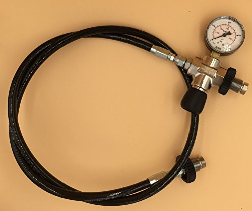 Überströmschlauch mit Manometer für Druckluft bis 315bar