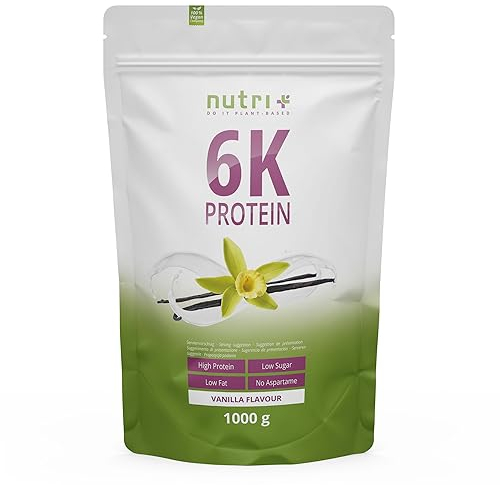 Nutri + Protein Pulver Vanille 1 kg - 78% Eiweiß - Proteinpulver - Proteinshake ohne Laktose + Zucker - 1000 g Eiweißpulver Vanilla Powder