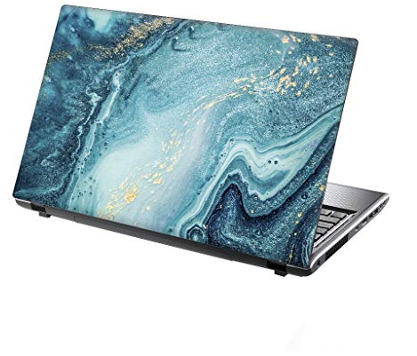 TaylorHe Autocollant en Vinyle pour Ordinateur Portable 13-14 Motif coloré Effet Cuir laminé Bleu