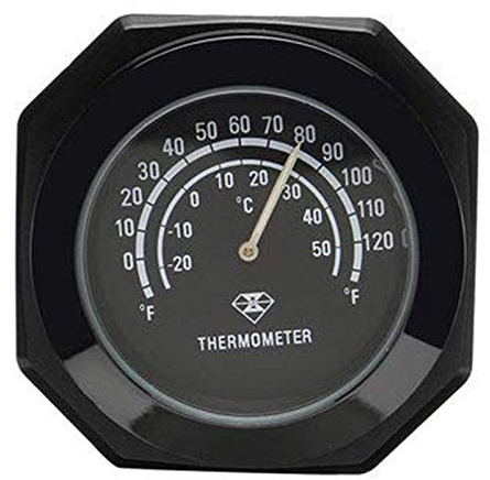 Motorrad Lenkerhalterung Nachtleuchtende Thermometer Uhr Leuchtende Legierung Temperatur Temperaturanzeige Wasserdicht für Bike Schwarz