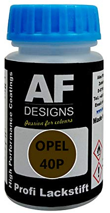 Alex Flittner Designs Lackstift für Opel BRAUN PEARL metallic 40P | Lackstift geeignet für Farbcode: 40P und Farbname: BRAUN PEARL metallic