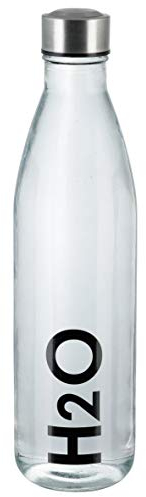 axentia Unisex – Erwachsene Wasserflasche Trinkflasche aus Glas, transparent, 650 ml