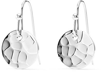 THIORA Plättchen Ohrringe Damen | Gehämmert | Premium Edelstahl | Minimalistisch | Ohrhänger