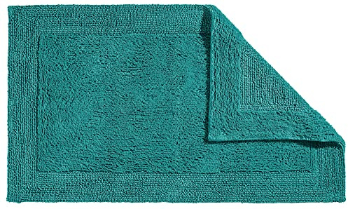 Erwin Müller Badematte, Badteppich Uni Serie Stuttgart Petrol Größe 80x150 cm - extra dick, hohe Saugfähigkeit, 100% Baumwolle