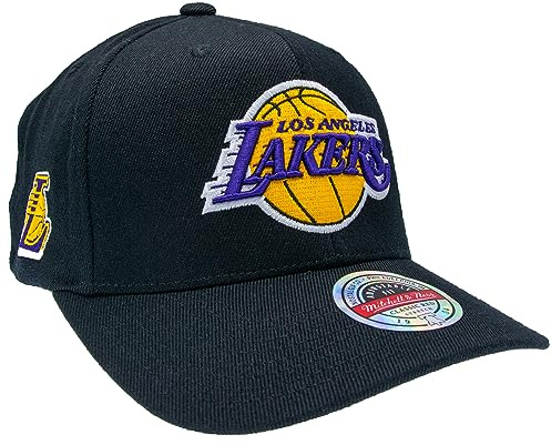 Mitchell & Ness NBA Curved Eazy Snapback Basecap, schwarz, Einheitsgröße, verstellbar, Herren, Frauen, Kinder, Unisex, Frühling, Sommer, Herbst, Winter