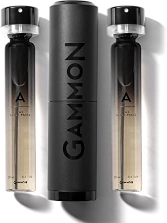 GAMMON 8741 Black Notes Parfum Starter-Set A (2x20 ml), das holzig-süße BLACK PIANO Herrenduft mit langanhaltendem 20% Parfum-Öl