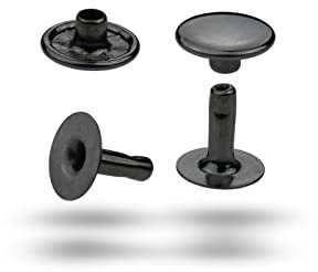 IstaTools Remaches huecos para cuero de una sola cabeza de latón inoxidable, remaches para bolsos cinturones de tela (10 x 10 mm, Fume, 50)