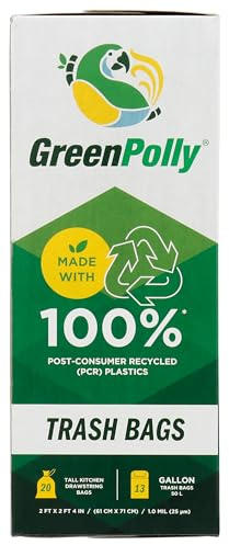 GreenPolly Tall Kitchen Trash Bags 13 Gallon, 20 CT