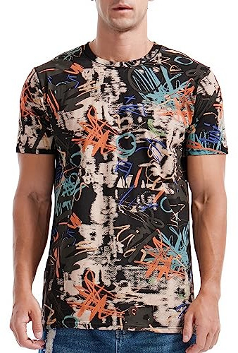 RONOMO Men's Round Neck Short Sleeved T-Shirt | Medium Elasticity | Soft and Breathable | Pre Shrunk Treatment|