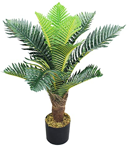 Decovego künstliche Pflanze, künstliche Pflanzen als Deko Wohnzimmer, Kunstpflanzen groß, Plastik Pflanze wie echt, Auswahl Palme Pflanze:Palme Modell 14 (Palmfarn 65 cm)