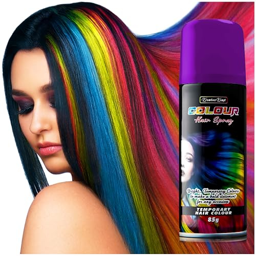 Temporäre Haarfarbe Spray, Haarfarbe Auswaschbar (1 x 200ml) - Haarspray für Fasching, Karneval (Lila)