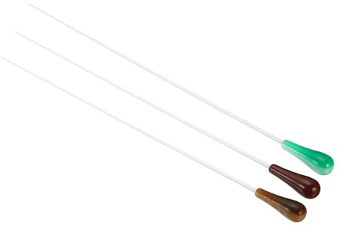 PATIKIL 38cm/15Inch Music Conductor Baton,3Pcs Orchestra Baton Resin Handle for Singing Leader Music Director Green,Yellow,Red