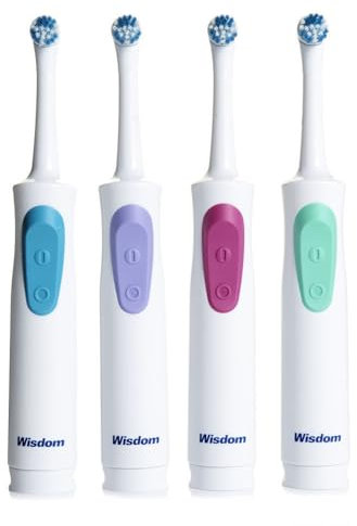 Wisdom Battery Powered Spin Toothbrush for Adults, with Replaceable Batteries x 1