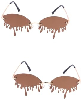VALICLUD 2 Stk Maskenbrillen Polarisierte Sonnenbrillen Für Männer Sonnenbrille Mit Herztropfen Flamme Bunte Sonnenbrille Brillenkette Spaß Mit Blauer Brille Braut- Dekorationen Metall Kind