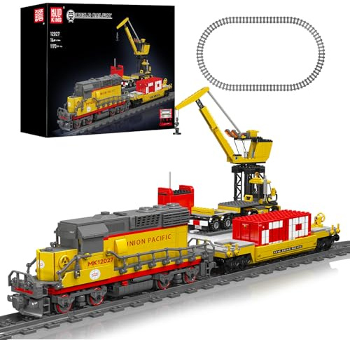 Mould King 12027 Train Building Set, SD40-2 Diesel Locomotive with Motor, Remote Controlled Rail Train Gift for Adult/Collections Enthusiasts (1170 Pieces)