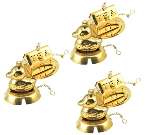 IMIKEYA Teesieb 6 Stk Teezubereiter Teefilter Tee-Ei für losen Tee tragbarer Teekessel Tasse goldener Tee Sieb Kaffeefilter feines Tee-Ei Teeaufsatz Haushalt Ente Rostfreier Stahl