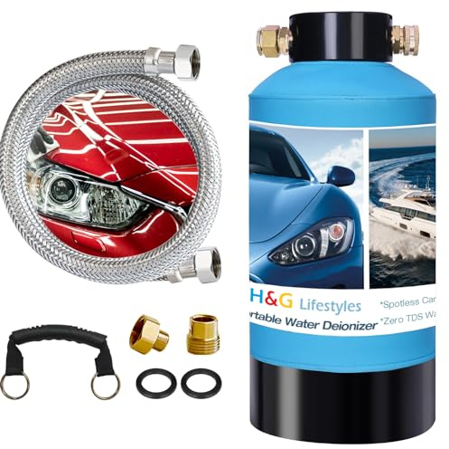 H&G Lifestyles Tragbarer Wasserdeionisierer für Autowäsche - Fleckenloses Wassersystem - Deionisiertes Wasser ohne Flecken für Fahrzeuge, Motorräder, Boote und Solarwäsche Groß