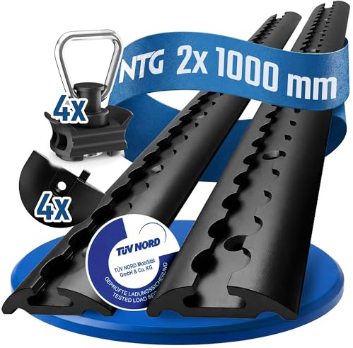 NTG Airlineskena 1 m/1 000 mm halvcirkelformat ekonomiset – TÜV aluminium svart anodiserad