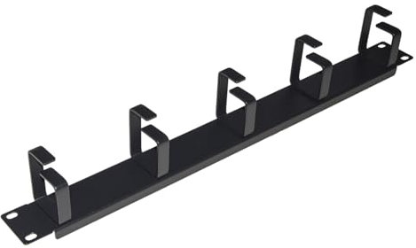 Connetto COORG1UN - Listello guidacavi per armadi 19'' 1 unita' 5 anelli colore nero in metallo