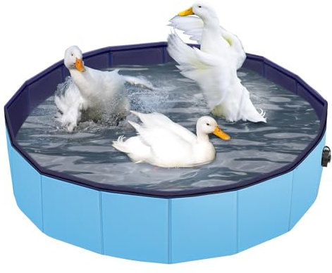 Juome Foldable Duck Swimming Pool, Portable Pond Pool for Ducks, Foldable Hard Plastic Swimming Pool for Pets, Dogs and Cats for Indoor and Outdoor Use
