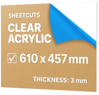 610mm x 457mm acrylic sheet, 3mm thickness, perfect for replacement greenhouse glass