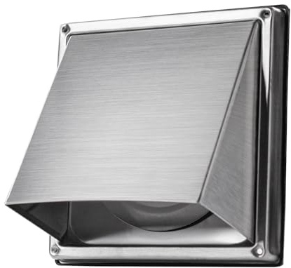 Insvrecho Grille de Ventilation Extérieure Aération 100mm 150mm en Acier Inoxydable (grille ventilation 150mm avec clapet anti-retour)