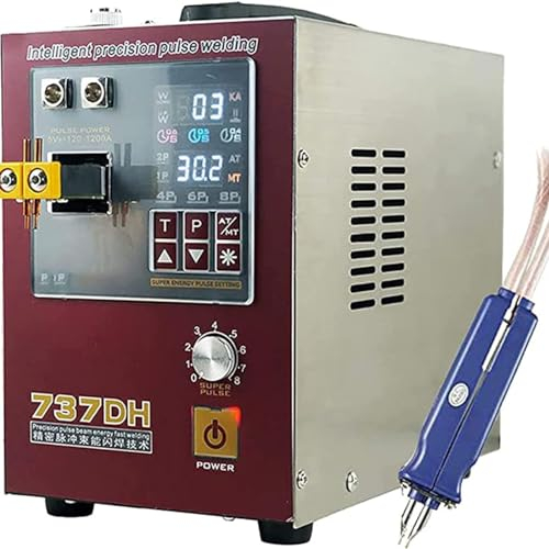 DWSSX Saldatrice a Punti, saldatrice a Punti Cordless 737DH, Saldatura a Punti a induzione Intelligente, saldatrice a Punti Portatile for batterie al Litio 18650 14500, Funzionamento a Batteria